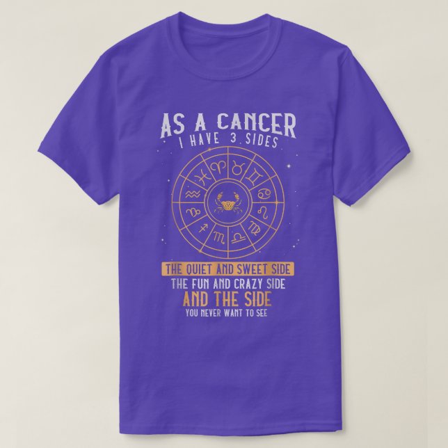Camiseta Como Cáncer Tengo 3 Partes De Zodiac Rótulo Gracio (Diseño del anverso)