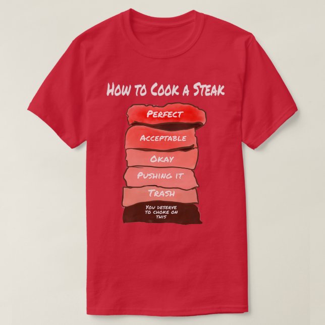 Camiseta Cómo cocinar un filete (Diseño del anverso)