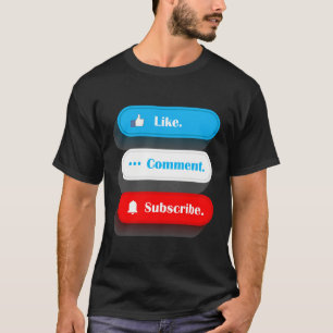 Camiseta Como Comentario Suscríbete Vlogger Social Media Bl