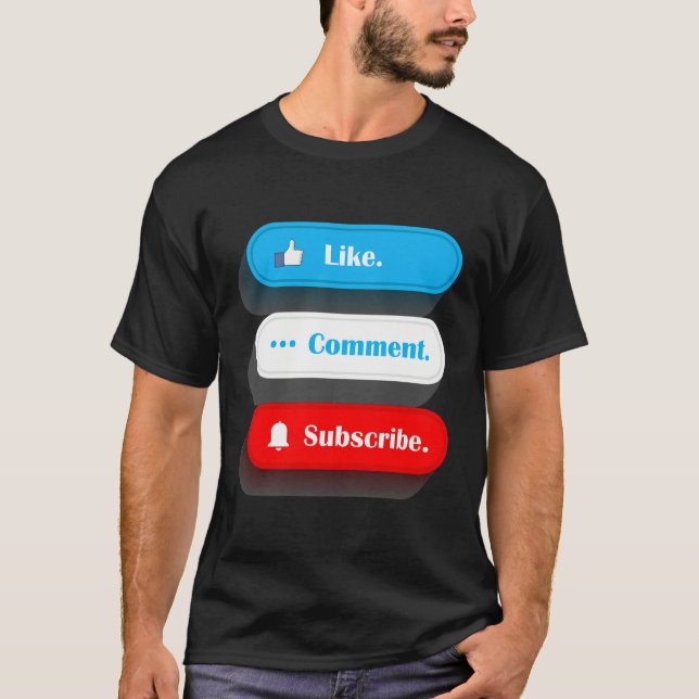 Camiseta Como Comentario Suscríbete Vlogger Social Media Bl (Anverso)