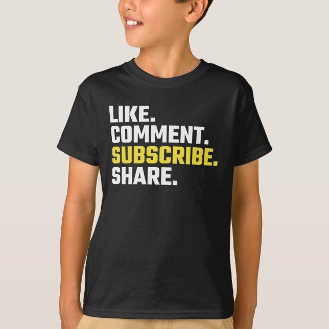 Camiseta Como. Comentario. Suscribirse.Compartir. (Anverso)