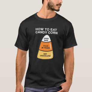 Camiseta Cómo Comer Candy Corn Niños Graciosos Adultos Hall