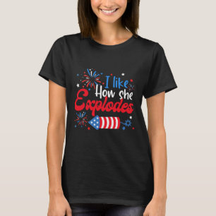 Camiseta Como Cómo Explota Fuegos Artificiales Pareja Funny