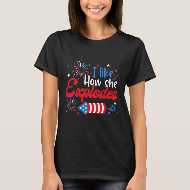 Camiseta Como Cómo Explota Fuegos Artificiales Pareja Funny (Anverso)