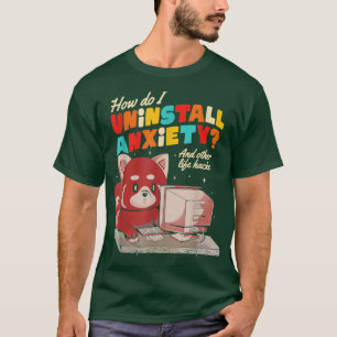 Camiseta Cómo Desinstalar Anxiety Cute Funny Raccoon 2
