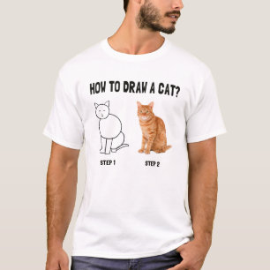 Camiseta cómo dibujar un gato