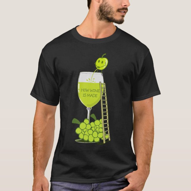 Camiseta Cómo el vino se vuelve gracioso oscuro (Anverso)