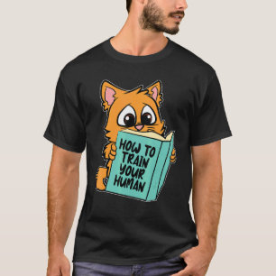 Camiseta Cómo entrenar a tu dueño de gato testarudo humano
