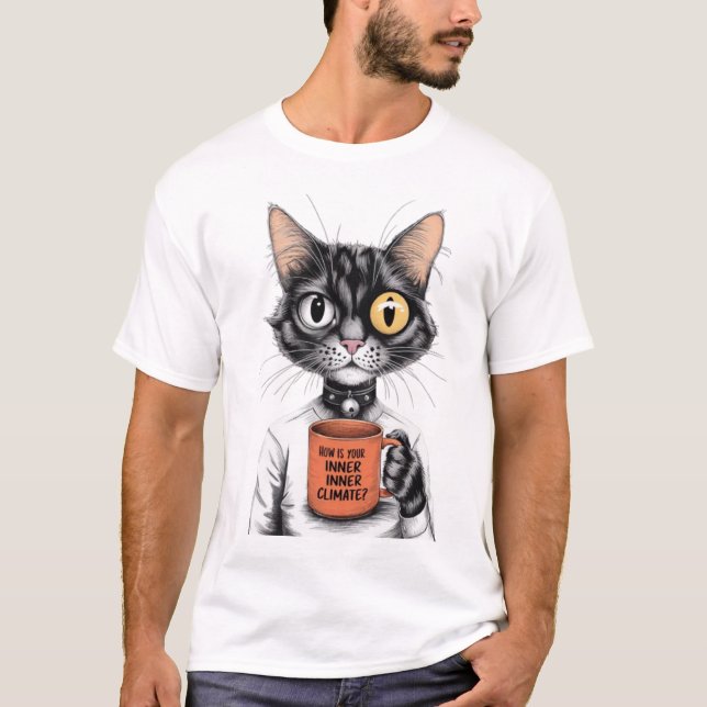 Camiseta ¿Cómo Está Su Clima Interior? Cat Lover T-Shirt (Anverso)