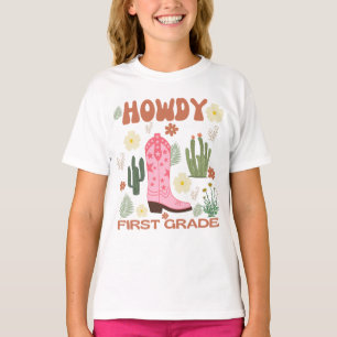 Camiseta Cómo Estás Niños de Primer Grado, Vaquera