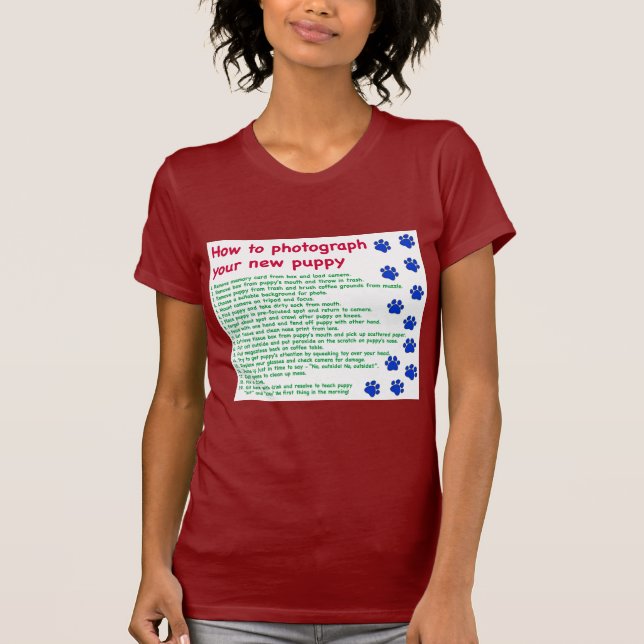 Camiseta Cómo fotografiar a tu nuevo cachorro (Anverso)