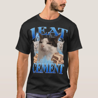 Camiseta Como Gato Divertido Que Come Cemento