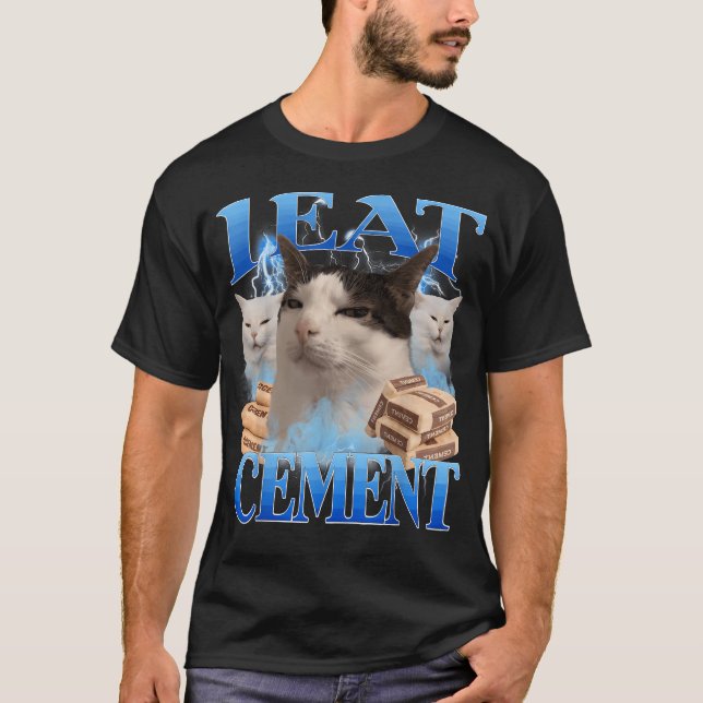 Camiseta Como Gato Divertido Que Come Cemento (Anverso)