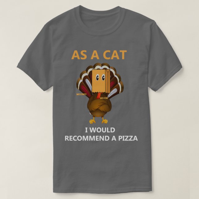 Camiseta Como gato recomendaría pizza Fake Cat Meow (Diseño del anverso)