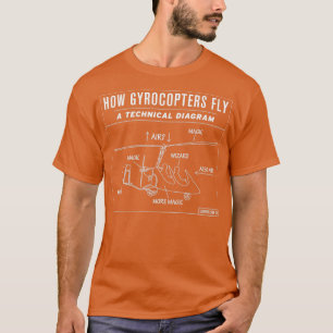 Camiseta Cómo Gyrocoptos Volan Un Gracioso Diagrama Técnico