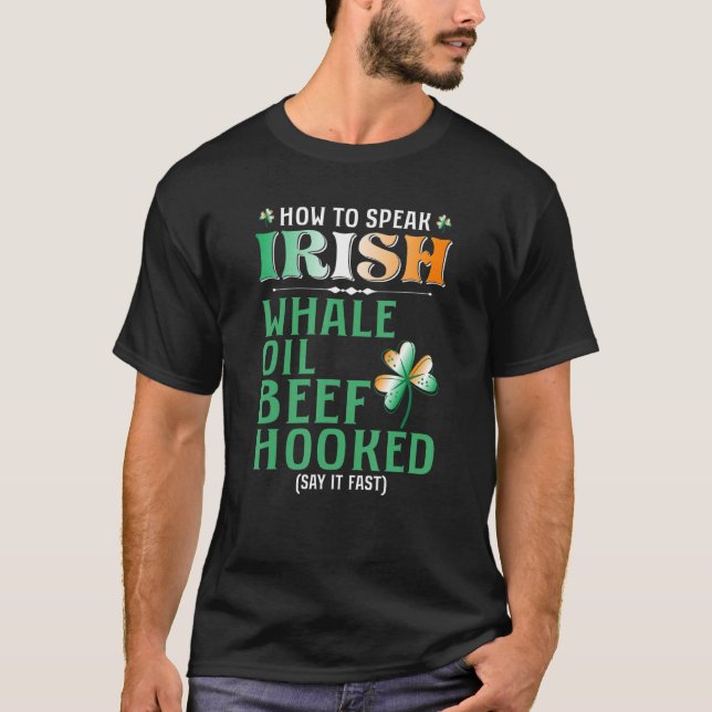 Camiseta Cómo Hablar Irlandés Divertido De Bebidas En San P (Anverso)