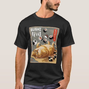Camiseta Cómo hago rodar el café del gato Sushi Poster Hara