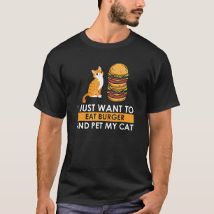 Camiseta Como hamburguesa y acaricio a mi gato Gatos Gatito