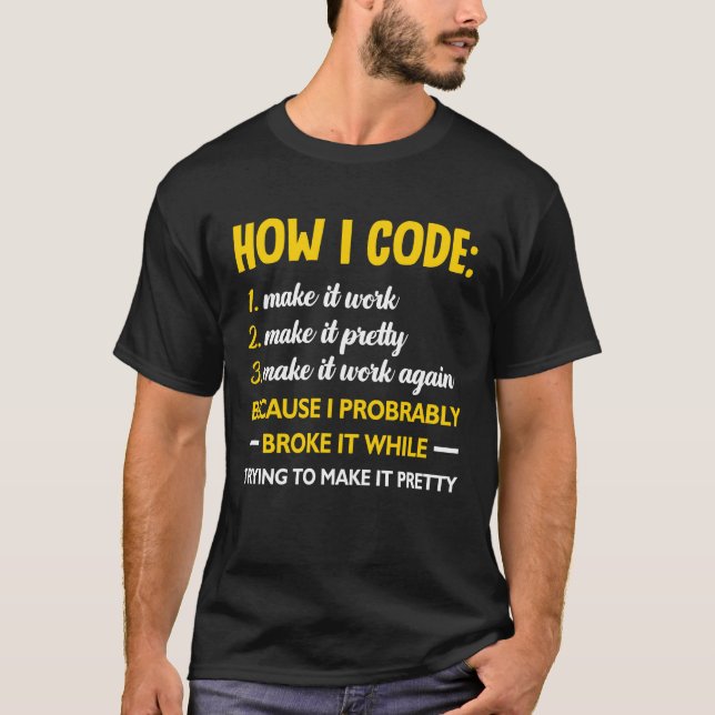 Camiseta Cómo I Código Programador Programador Programador  (Anverso)