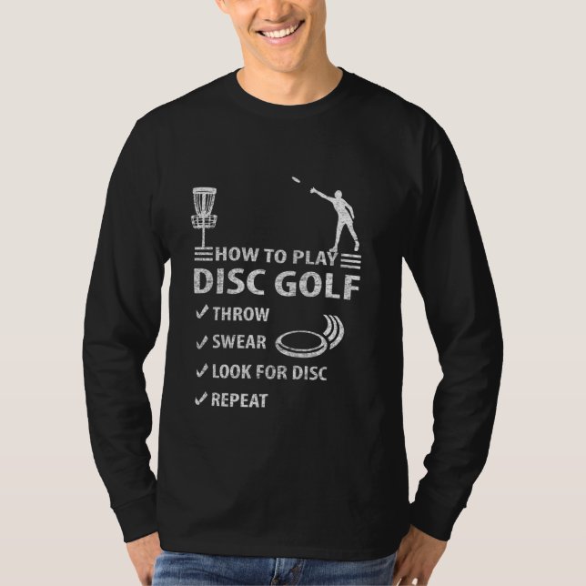 Camiseta Cómo Jugar Disk Golf Frisbee Funny Swear Disk Go (Anverso)