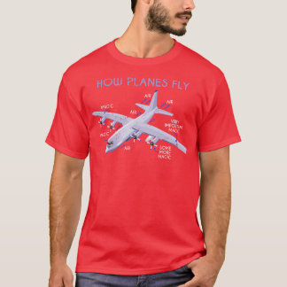 Camiseta Cómo los aviones vuelan un divertido piloto
