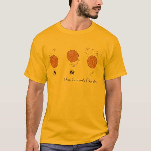 Camiseta cómo los cocos emigran (Anverso)