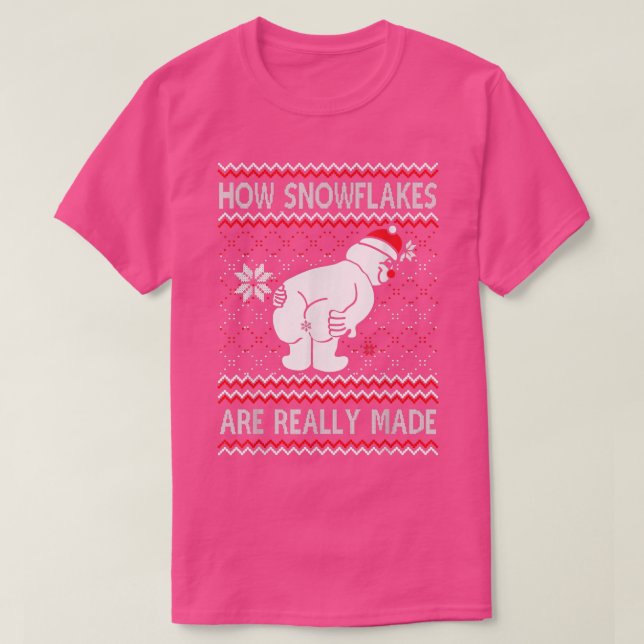 Camiseta Cómo los copos de nieve realmente se hacen Snowman (Diseño del anverso)