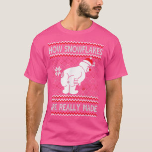 Camiseta Cómo los copos de nieve realmente se hacen Snowman