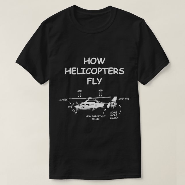 Camiseta Cómo los helicópteros vuelan a través de helicópte (Diseño del anverso)