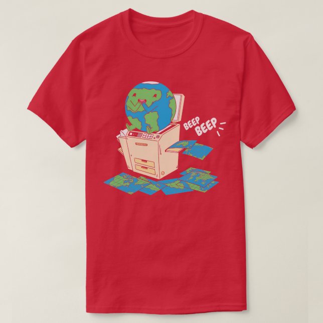 Camiseta Cómo los mapas se hacen graciosos globo en la máqu (Diseño del anverso)
