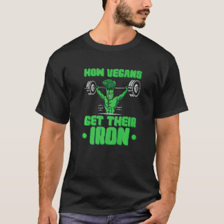 Camiseta Cómo los veganos obtienen su hierro Vegetales vega