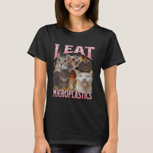 Camiseta Como Microplásticos Chistoso Gato Meme Bootleg Grá