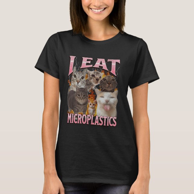 Camiseta Como Microplásticos Chistoso Gato Meme Bootleg Grá (Anverso)