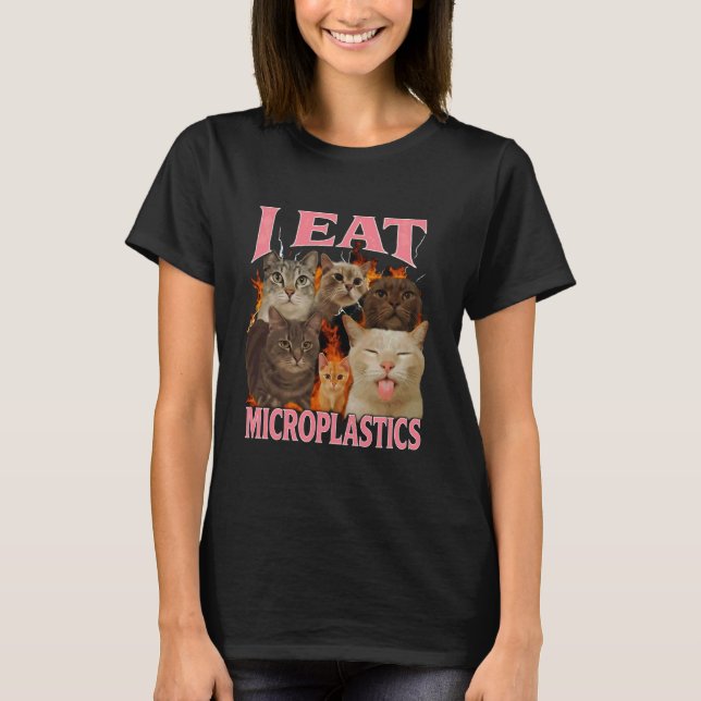 Camiseta Como Microplásticos Chistoso Gato Meme Bootleg par (Anverso)