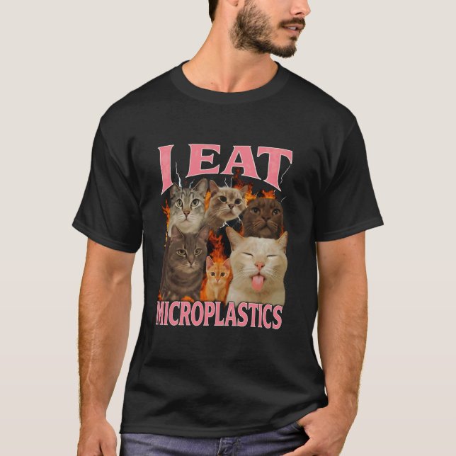 Camiseta Como Microplásticos Chistoso Gato Meme Bootleg par (Anverso)