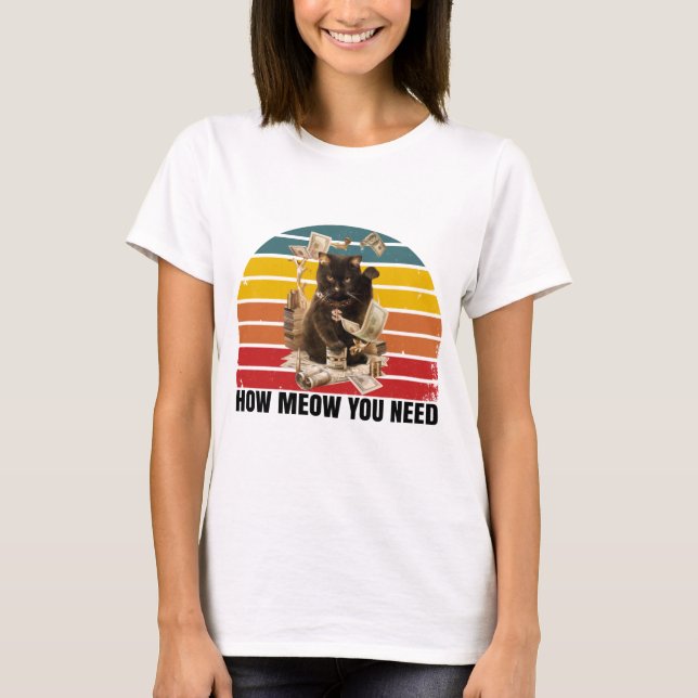 Camiseta cómo necesito dinero - gato gangsta (Anverso)