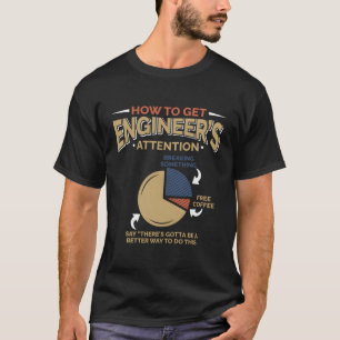 Camiseta Cómo Obtener Atención De Ingenieros Computadora De
