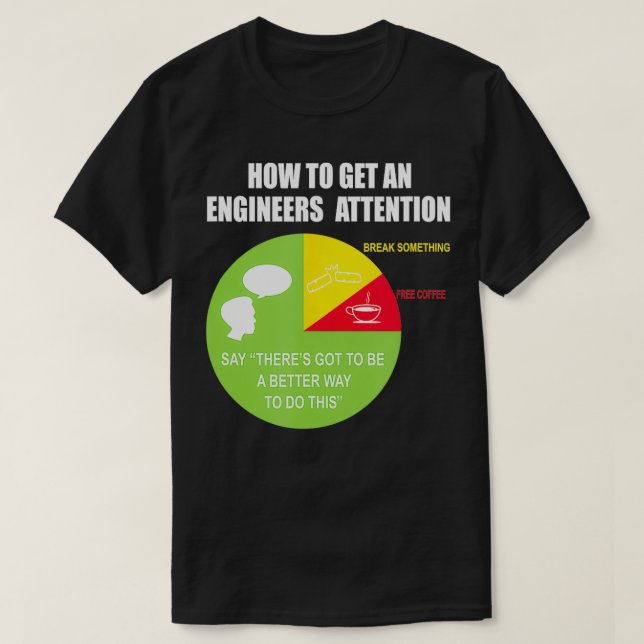 Camiseta Cómo Obtener La Atención De Un Ingeniero Divertido (Diseño del anverso)