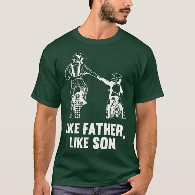 Camiseta Como padre como hijo Motocross Biker Gigante (Anverso)