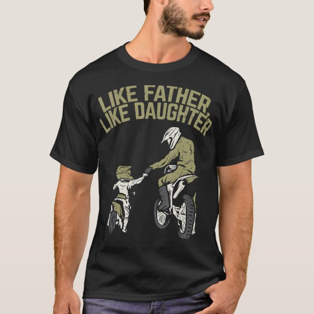 Camiseta Como Padre Hija Sucia Bicicleta Cute Coincidencia (Anverso)