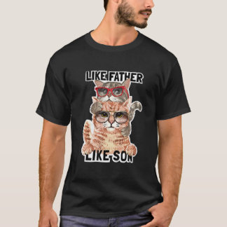 Camiseta Como padre, hijo, gafas de sol, animal