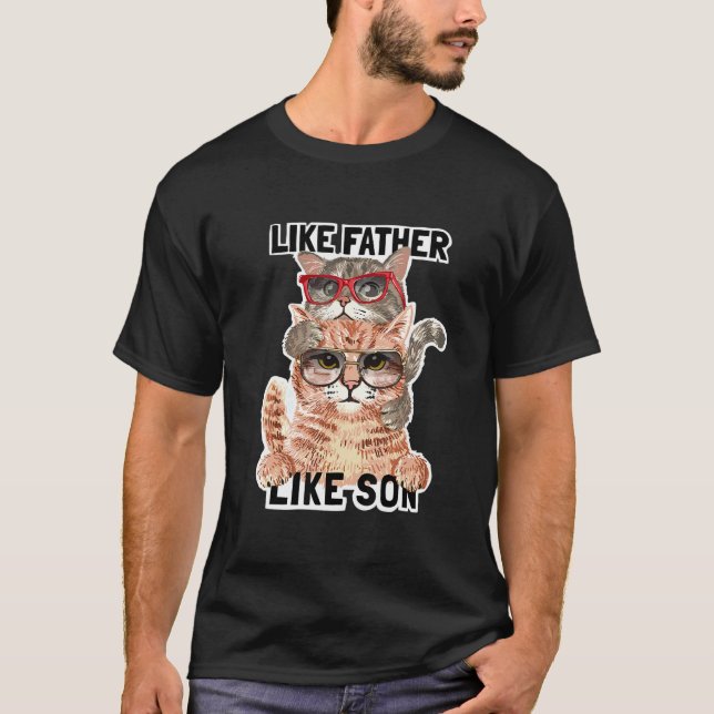 Camiseta Como padre, hijo, gafas de sol, animal (Anverso)