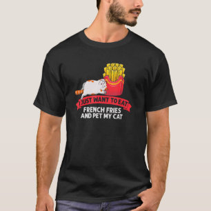 Camiseta Como Patatas Fritas Y Acaricio A Mi Gato Gatito Mi