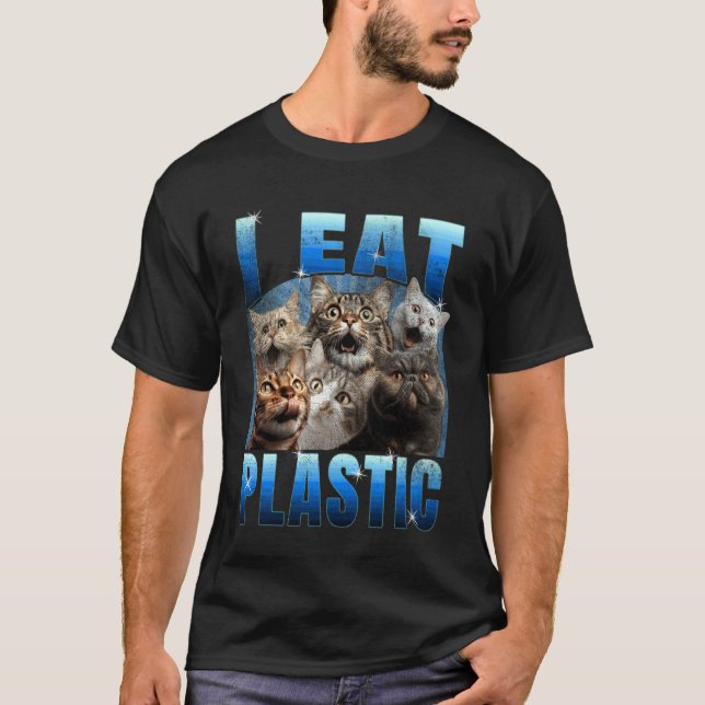 Camiseta Como Plástico  Gato Divertido Meme  Bricolaje (Anverso)