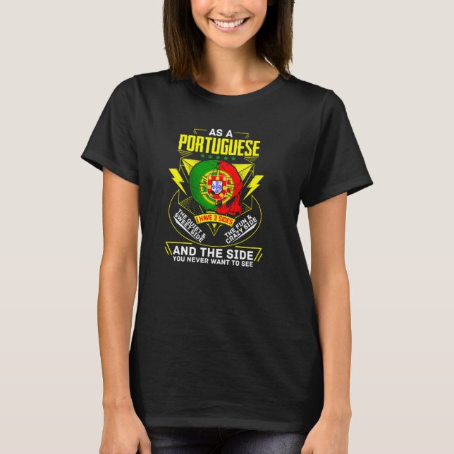 Camiseta Como portugués a tres lados bandera portuguesa (Anverso)