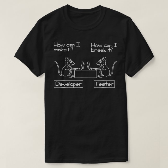 Camiseta Cómo probarlo Cómo puedo romperlo Tester vs Dev (Diseño del anverso)