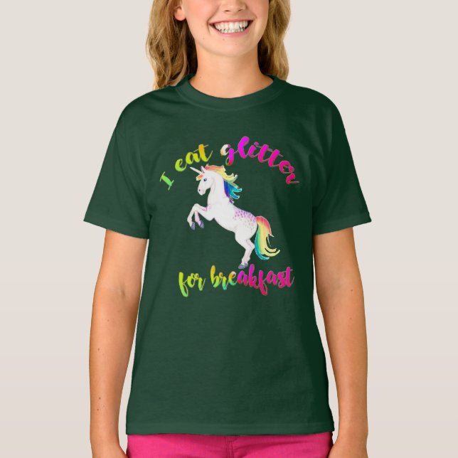 Camiseta como purpurina para desayunar niños graciosos unic (Anverso)