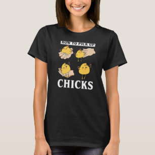 Camiseta Cómo recoger pollitos animales de granja para homb