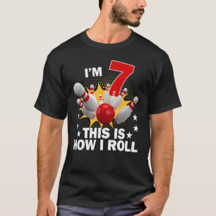 Camiseta Cómo Rueda Cumpleaños de Bowling de 7 Años 7º