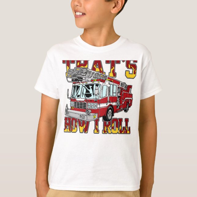 Camiseta Cómo ruedo el coche de bomberos (Anverso)